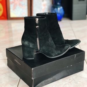Michael Kors Black suede heel boots